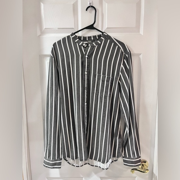 ASOS Pinstripe Grey button up shirt L - Picture 1 of 5